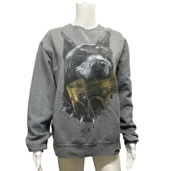 Rook Black Dog with Crown Age of New Breed Sweatshirt Size M - Picture 2 of 7